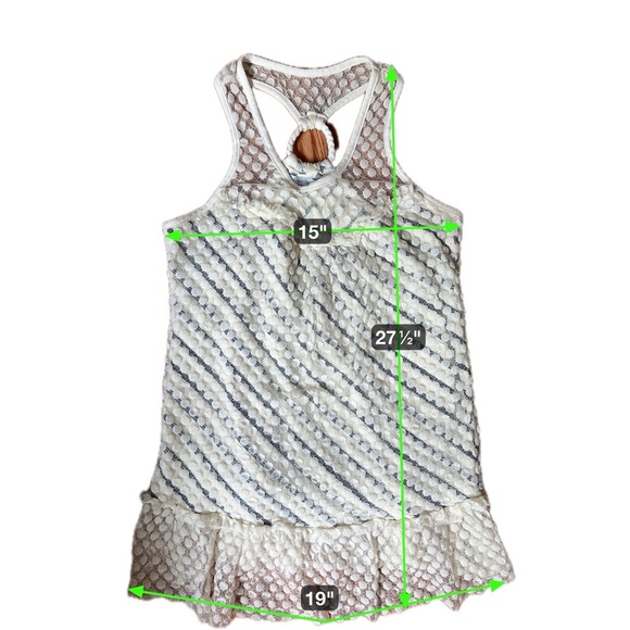 Vintage Y2K Charlotte Russe White and Blue Striped and Polka Dot Lace Top Size M - Picture 13 of 13